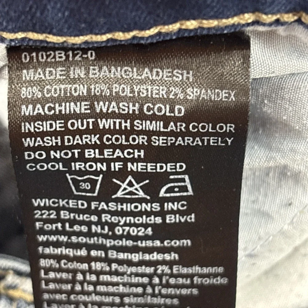 South Pole Flex Jeans Mens 36x29 The Movement Blue Denim‎ Acid Wash Stretch Work